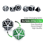 Dice Habit Dice: 7pc Metal & Enamel Shift Green & Silver