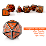 Dice Habit Dice: 7pc Metal & Enamel Orange & Gunmetal