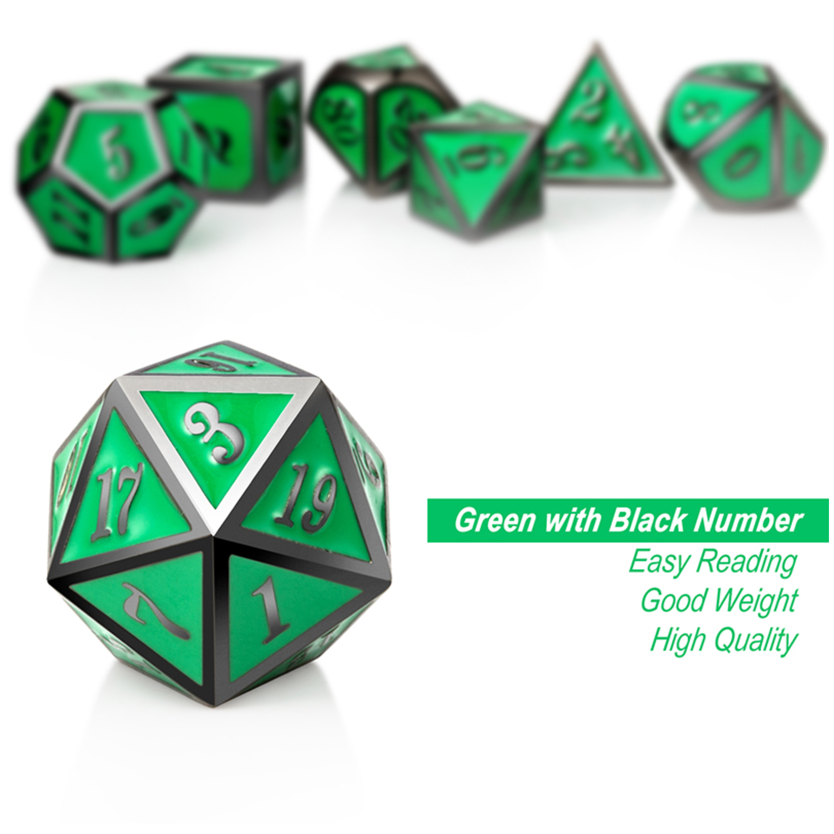 Dice Habit Dice: 7pc Metal & Enamel Apple & Gunmetal