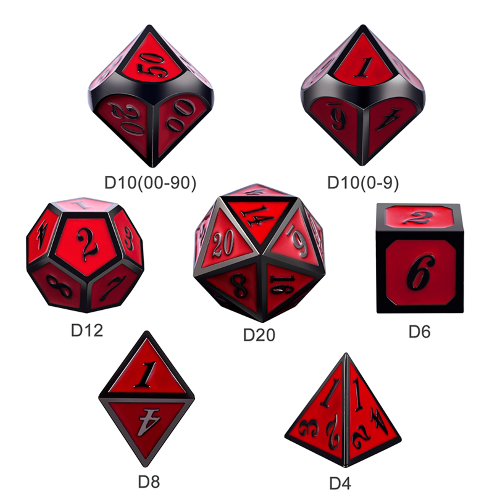 Dice Habit Dice: 7pc Metal & Enamel Rose & Gunmetal