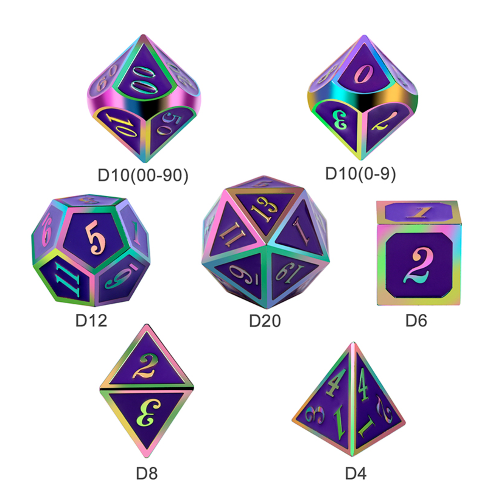 Dice Habit Dice: 7pc Metal & Enamel Royal Purple