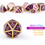 Dice Habit Dice: 7pc Metal & Enamel Purple Glitter