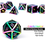 Dice Habit Dice: 7pc Metal & Enamel Black Iridescence