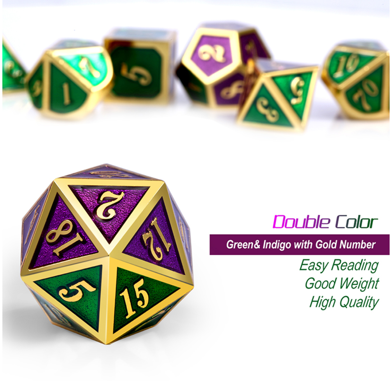 Dice Habit Dice: 7pc Metal & Enamel Iris