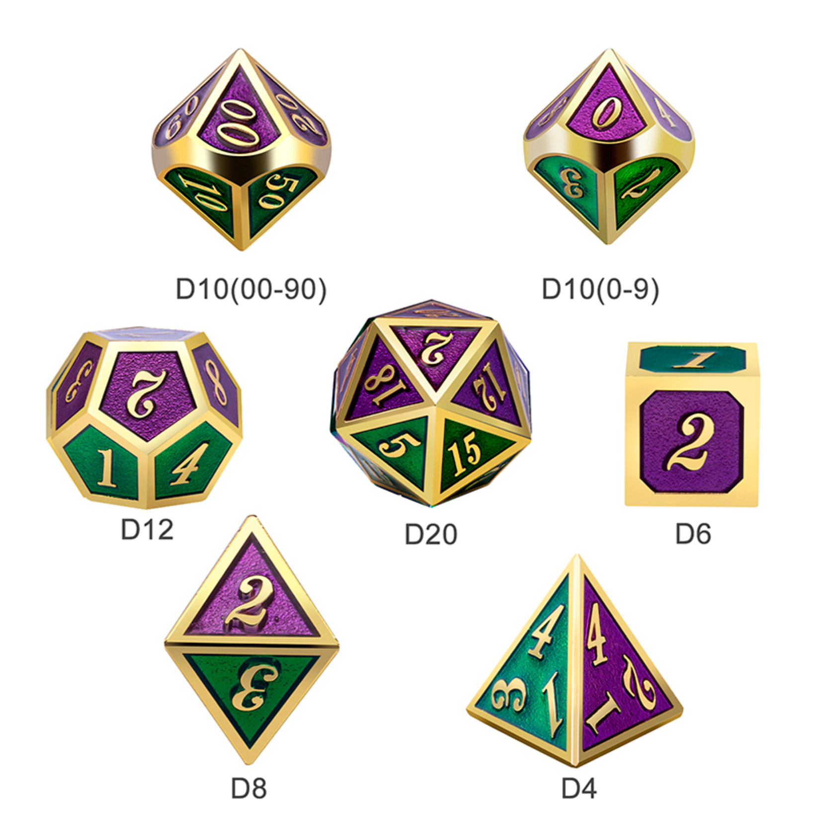 Dice Habit Dice: 7pc Metal & Enamel Iris