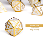 Dice Habit Dice: 7pc Metal & Enamel White & Gold