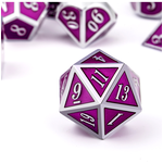 Dice Habit Dice: 7pc Metal & Enamel Ultraviolet & Silver