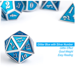 Dice Habit Dice: 7pc Metal & Enamel Cyan & Silver