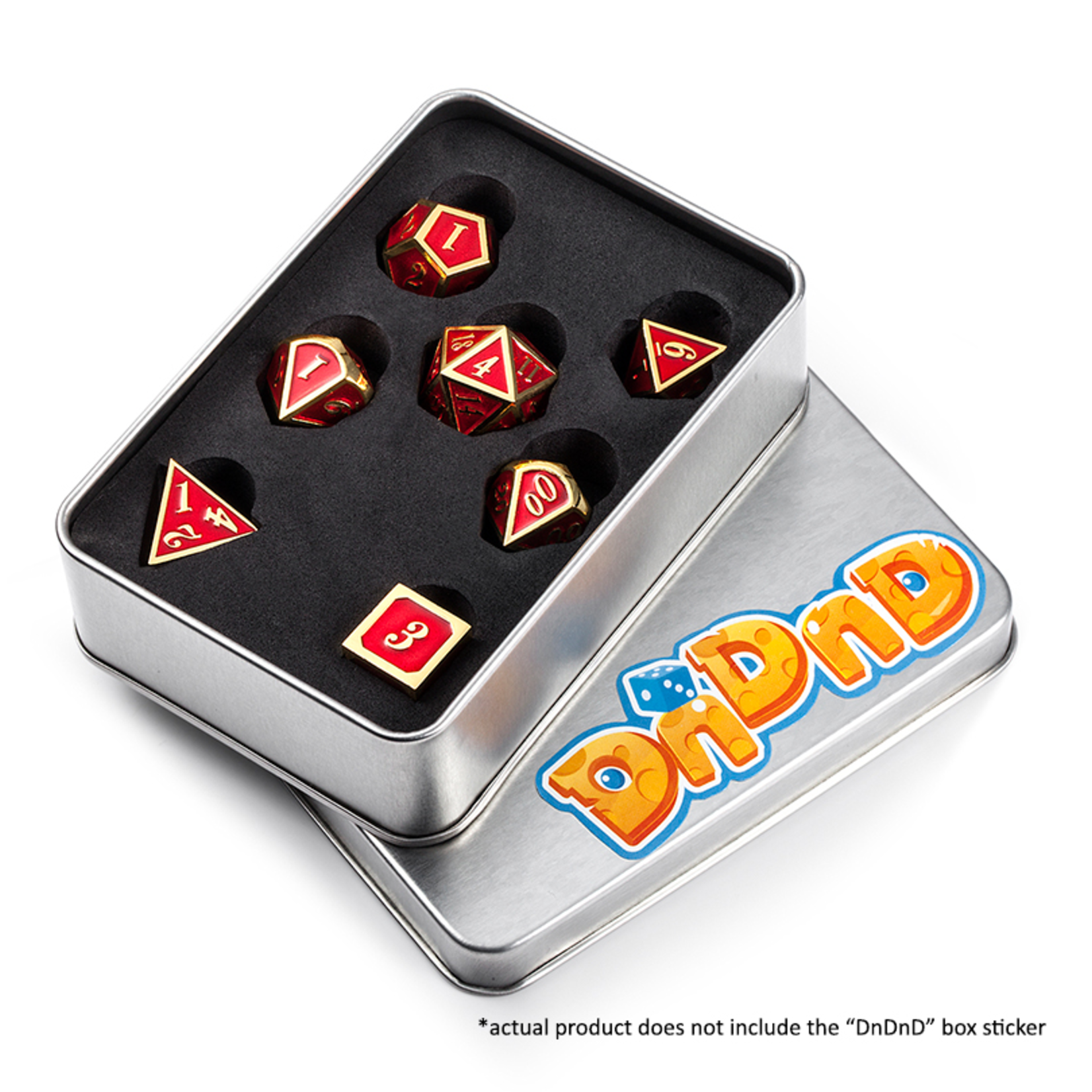 Dice Habit Dice: 7pc Metal & Enamel Red & Gold