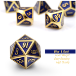 Dice Habit Dice: 7pc Metal & Enamel Blue & Gold