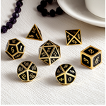 Dice Habit Dice: 7pc Metal & Enamel Black & Gold