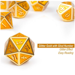 Dice Habit Dice: 7pc Metal & Enamel Yellow & Gold