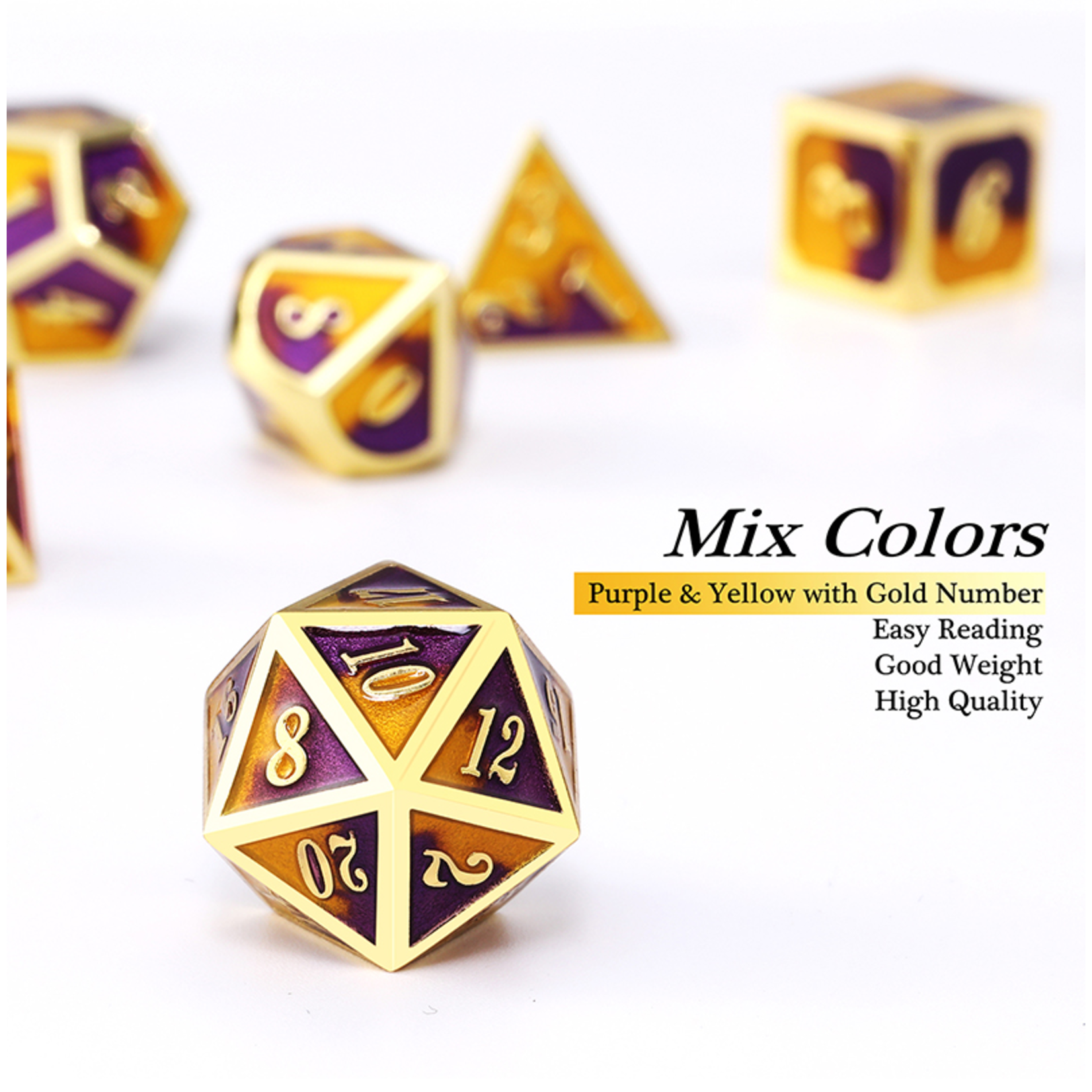 Dice Habit Dice: 7pc Metal & Enamel Violas