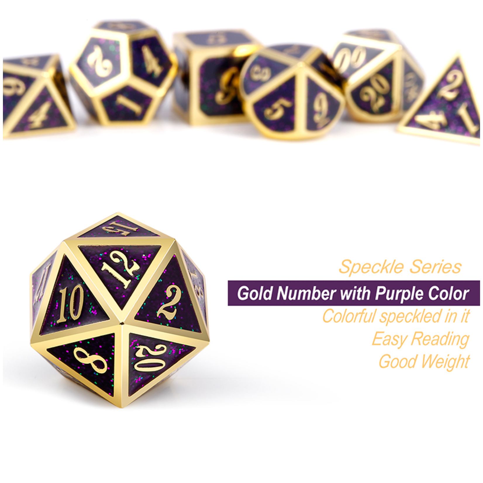 Dice Habit Dice: 7pc Metal & Enamel Aurora