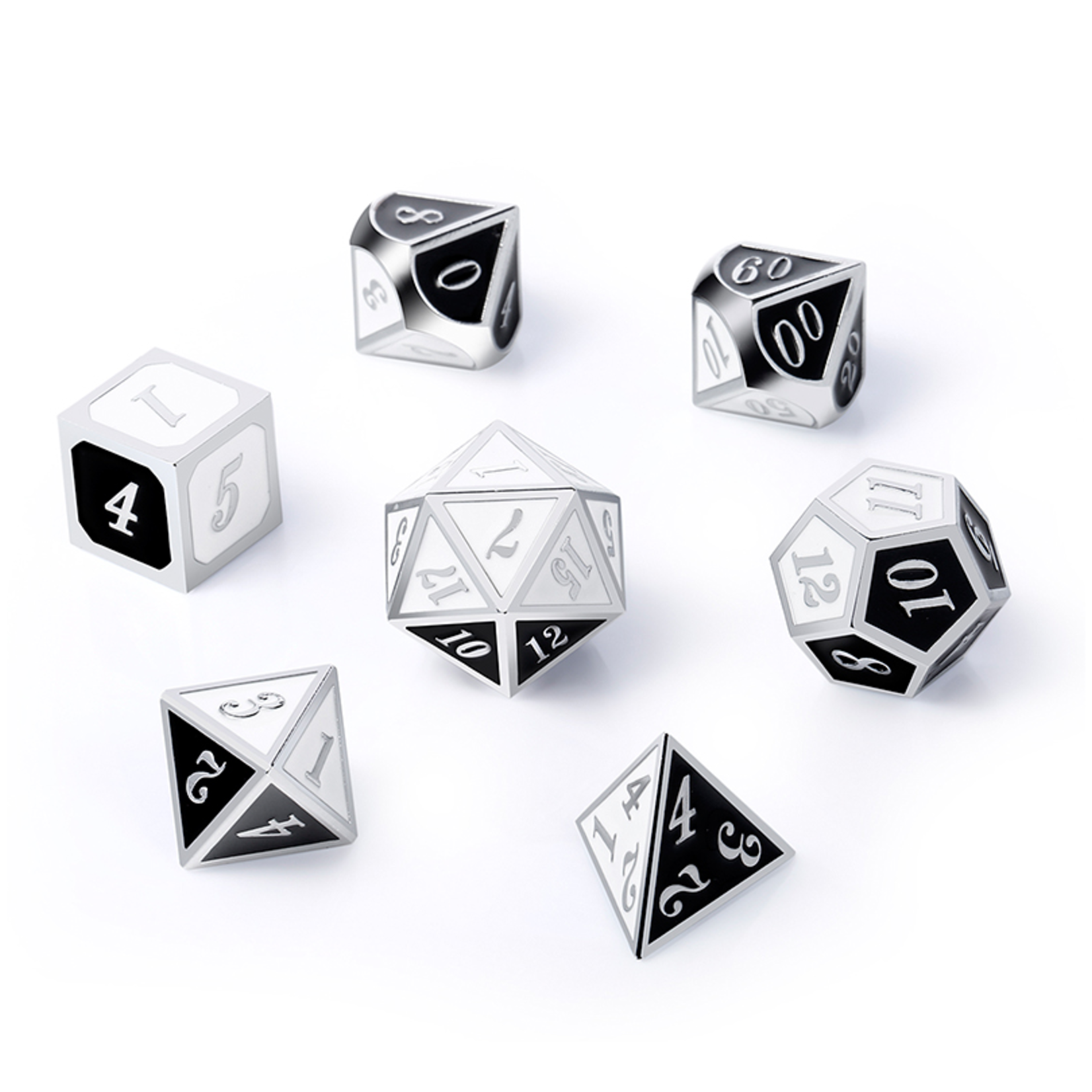 Dice Habit Dice: 7pc Metal & Enamel Panda