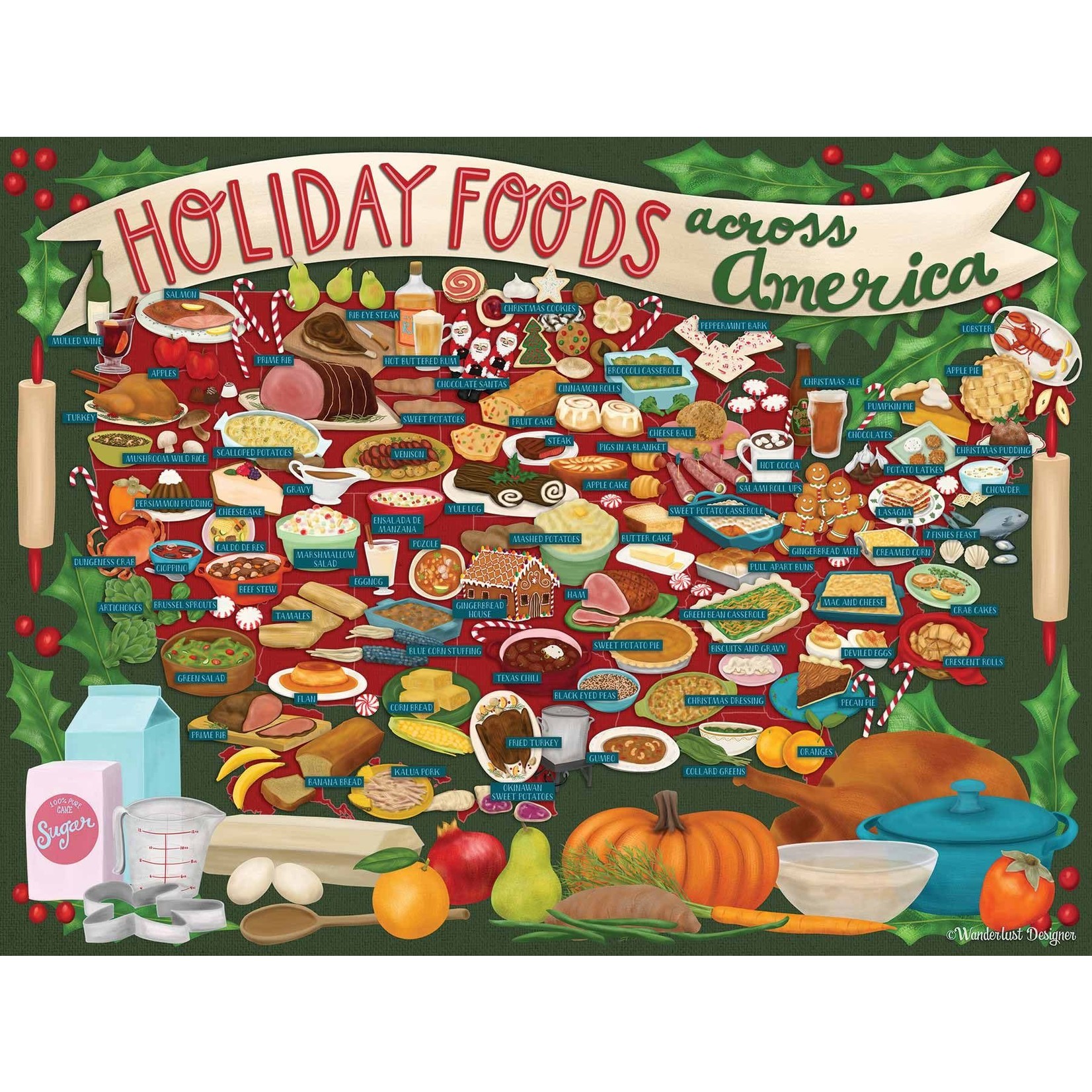True South Puzzle Co Holiday Foods Across America  500pc