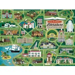 True South Puzzle Co Literary Classics Locations Map 500pc