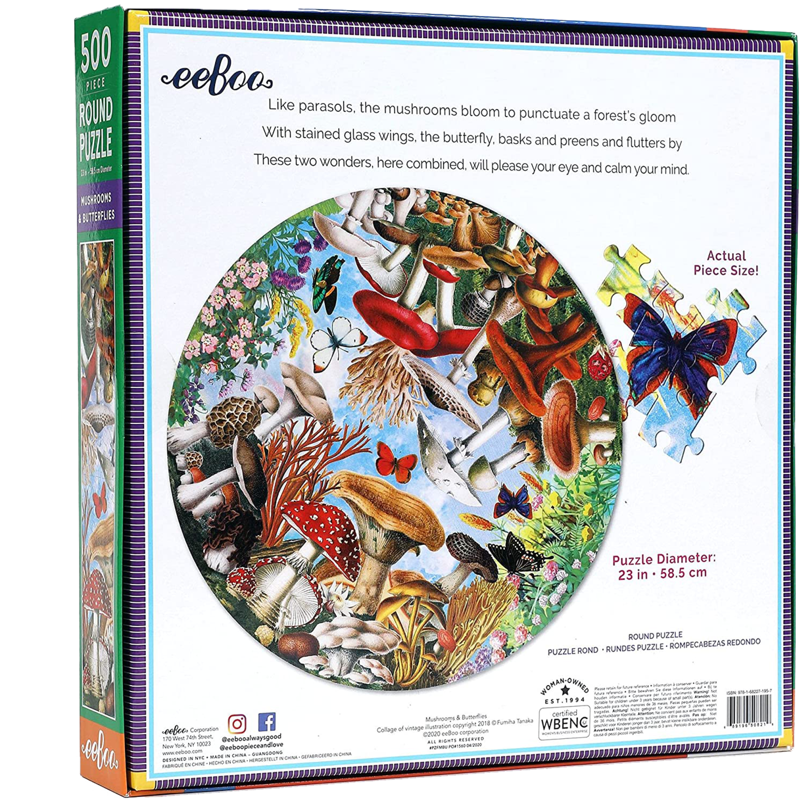 eeBoo Mushrooms and Butterflies Round 500pc