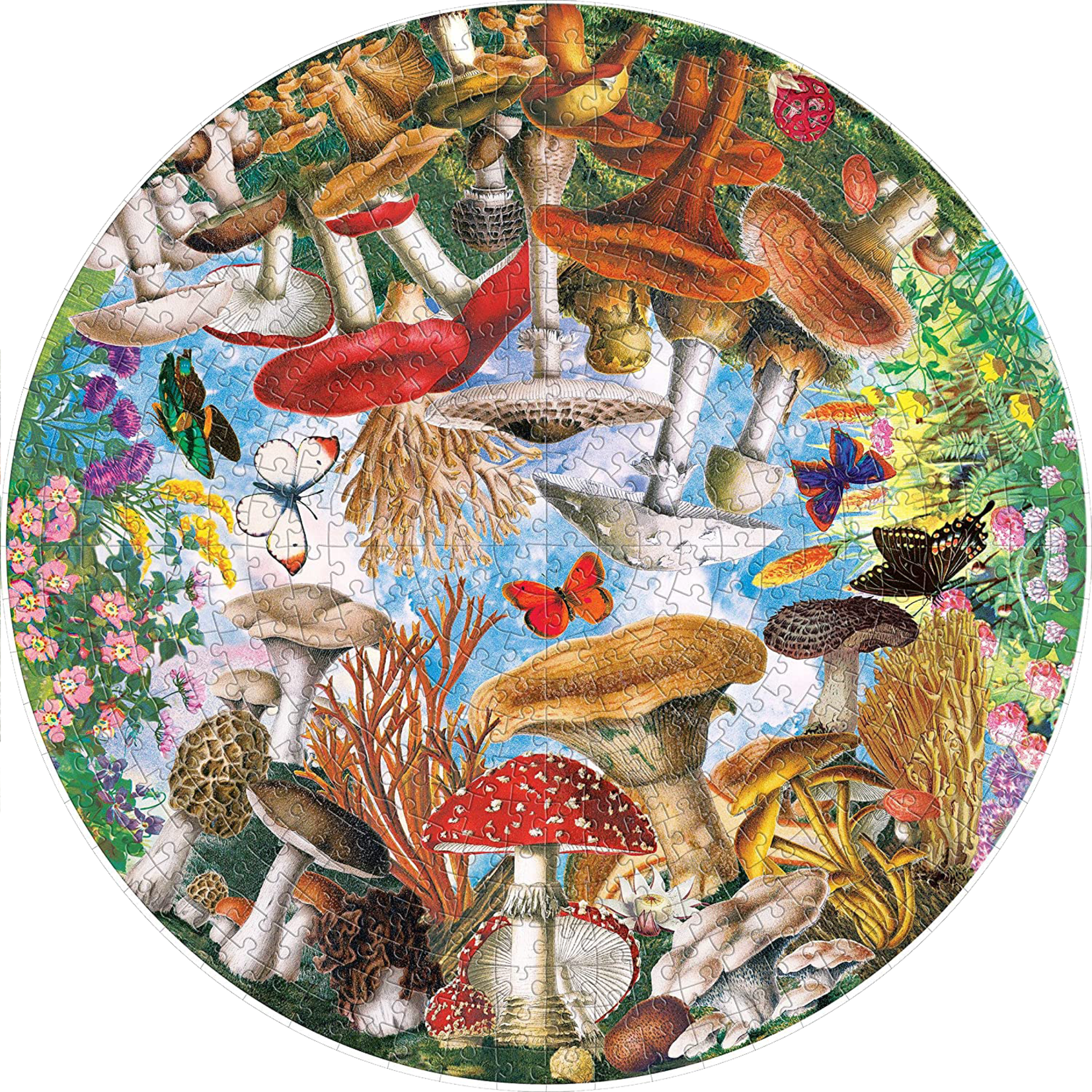 eeBoo Mushrooms and Butterflies Round 500pc