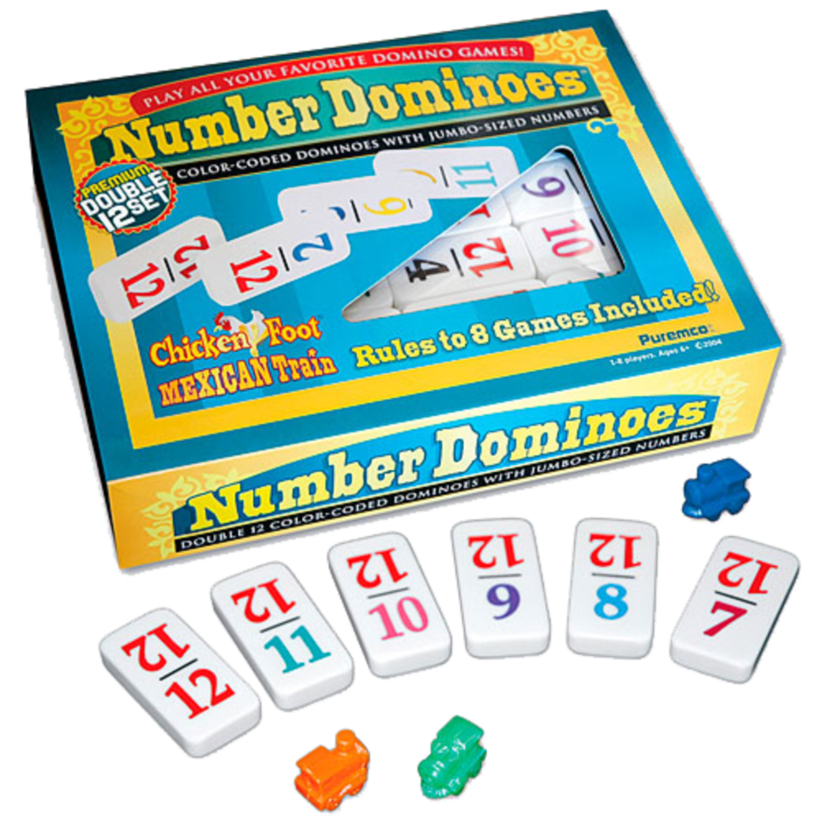 University Games DOMINOES: 12's Numbers (COLOR)