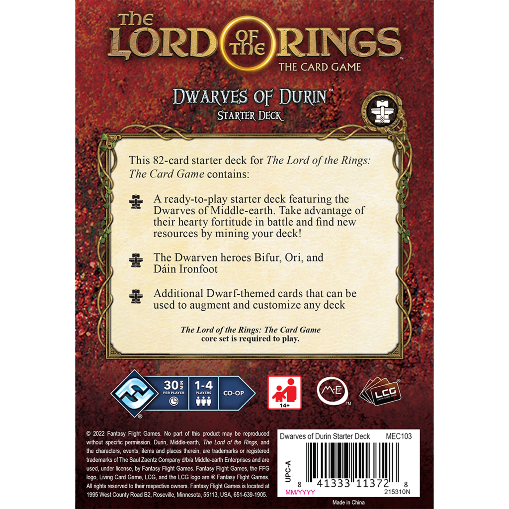 Fantasy Flight Games Lord of the Rings LCG: Dwarves of Durin - Starter Deck