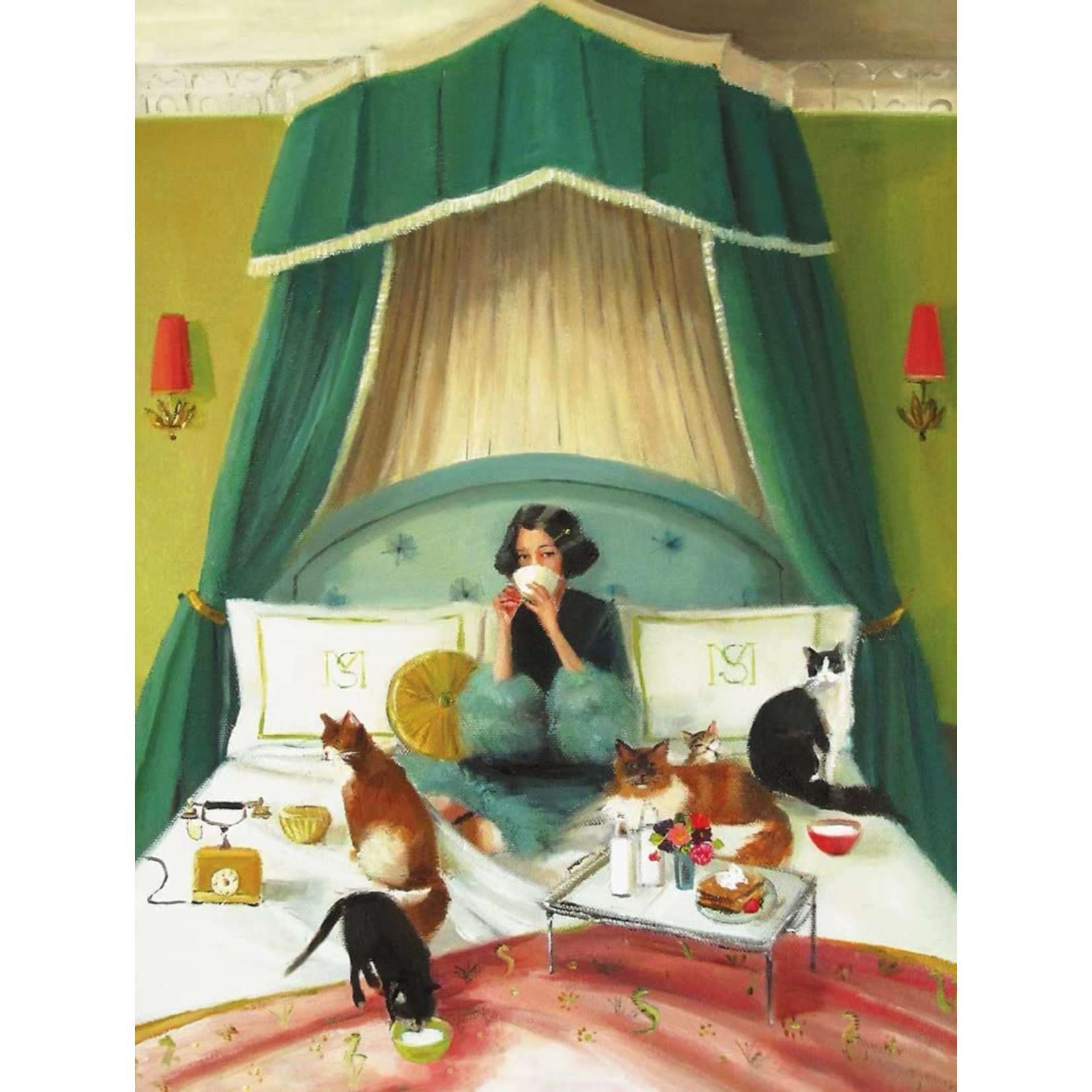 New York Puzzle Co Janet Hill: Breakfast in Bed 500pc