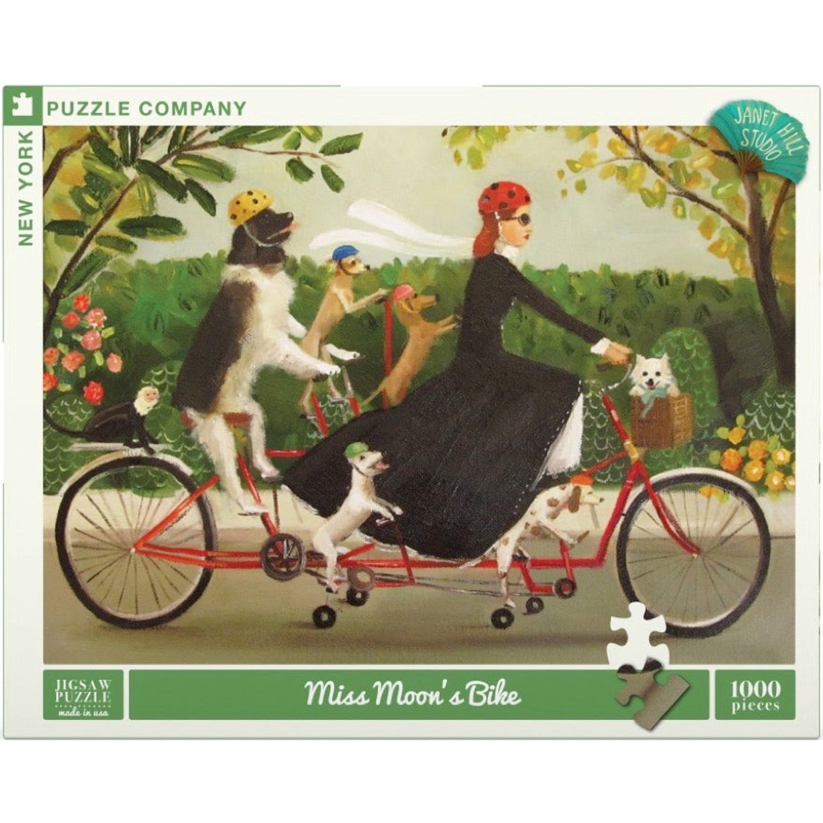 New York Puzzle Co Janet Hill: Miss Moon's Bike 1000pc