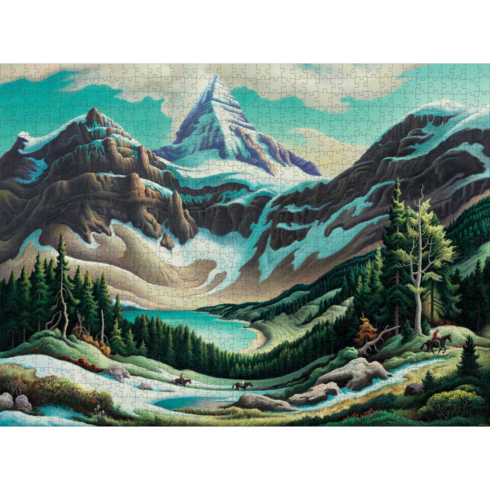Pomegranate Puzzles Trail Riders, T. H. Benton 1000pc