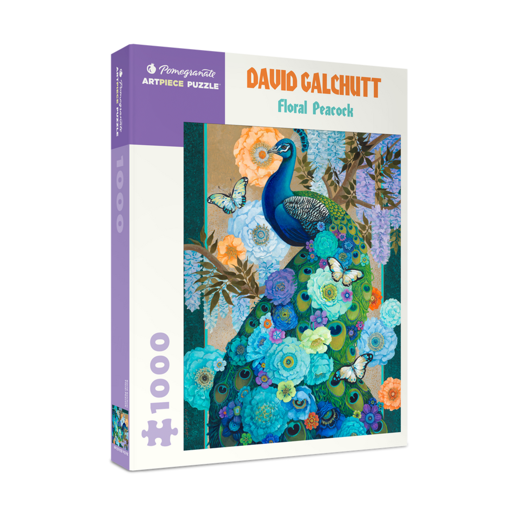 Pomegranate Puzzles Floral Peacock, D. Galchutt 1000pc
