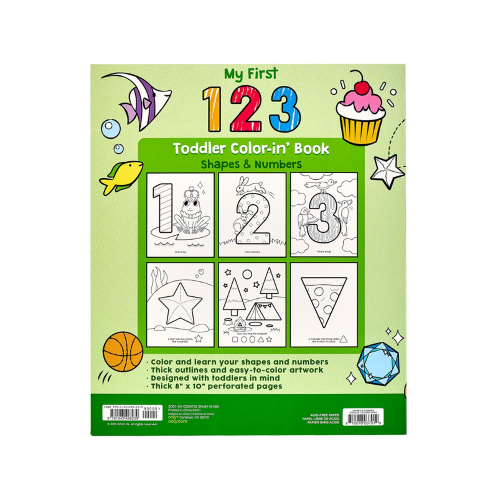 OOLY Coloring Book: 123 Shapes & Numbers