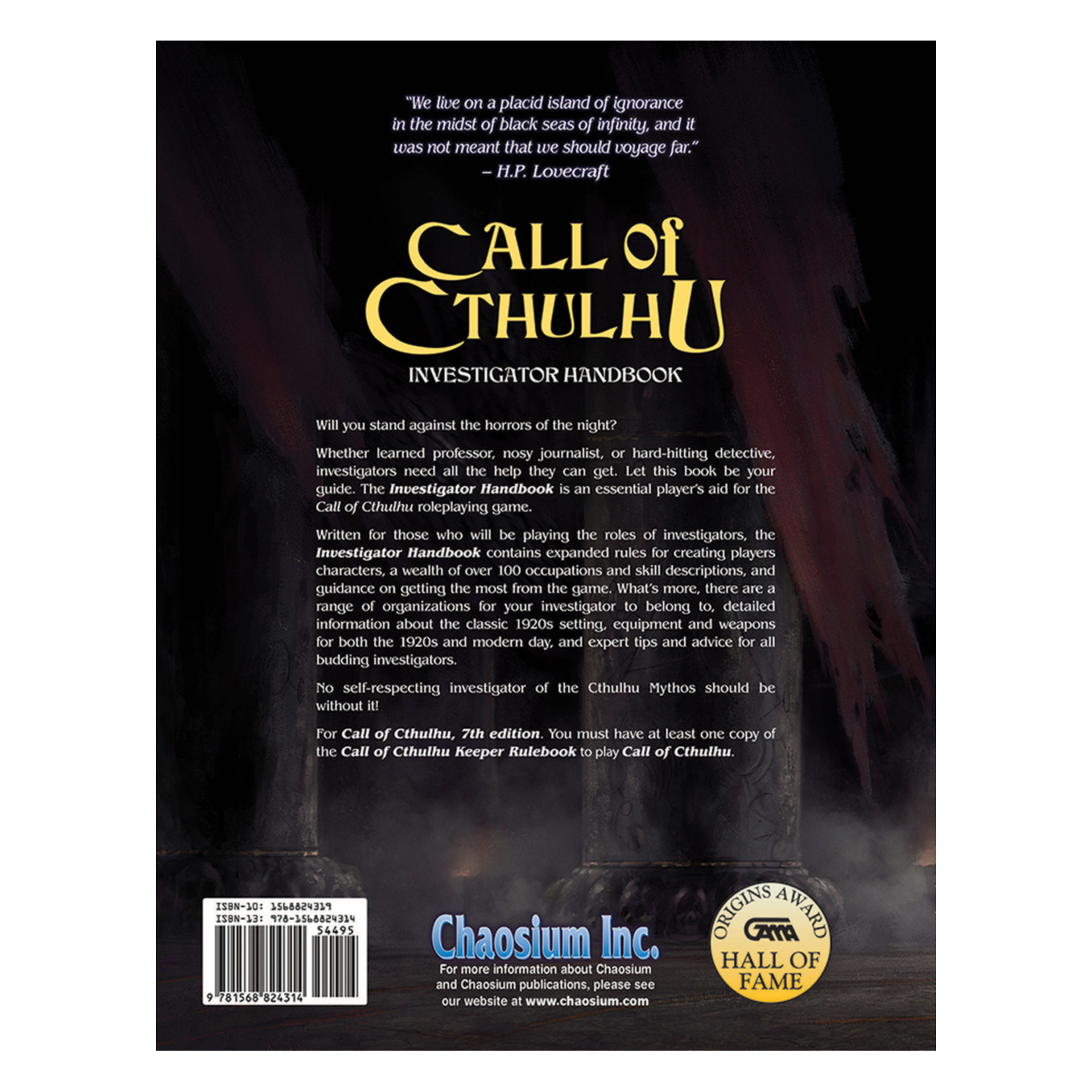 CHAOSIUM Call of Cthulhu RPG Investigator Handbook