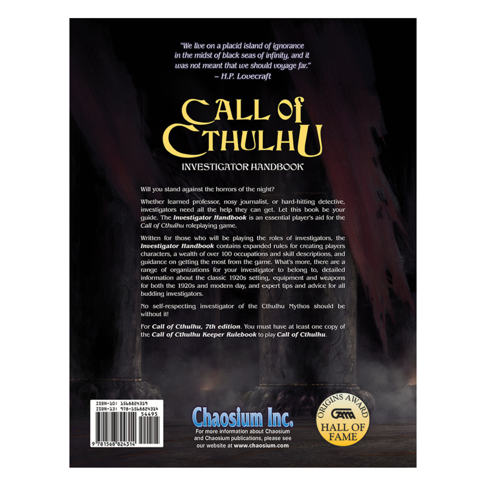 CHAOSIUM RPG: Call of Cthulhu - Investigator Handbook