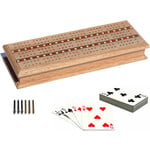 Wood Expressions CRIBBAGE: Inlaid 3-Track Light Oak (16")