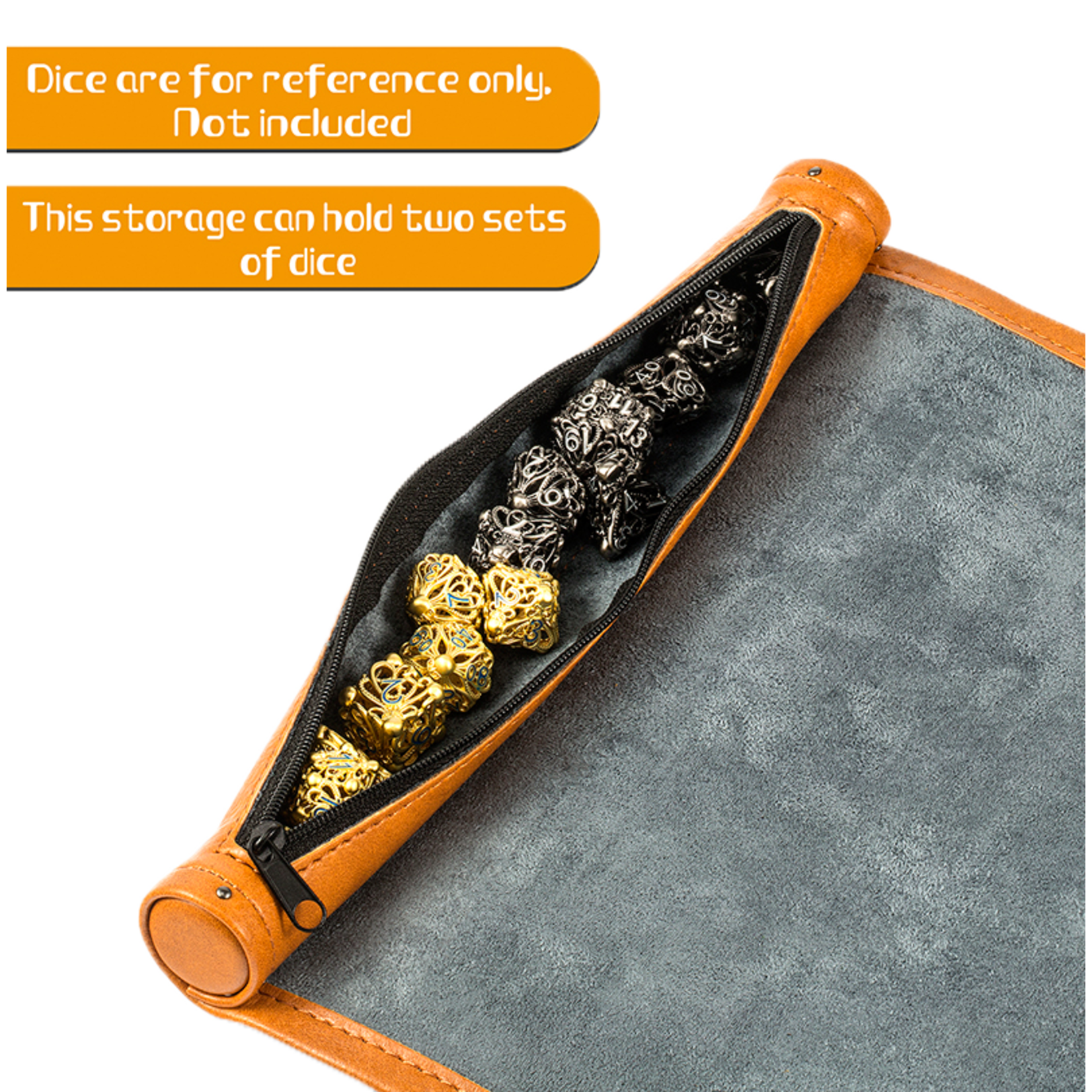 Dice Habit Roll Up Dice Mat: Brown Pleather