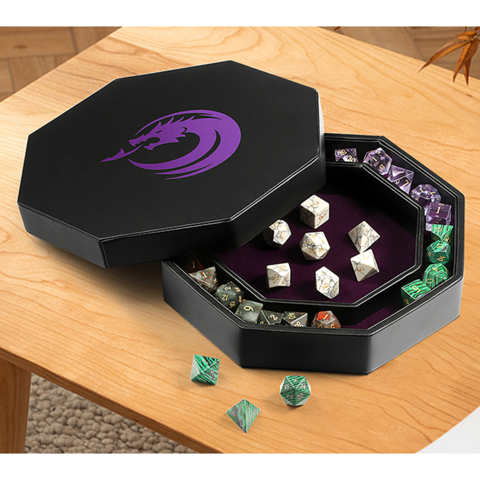 Dice Habit Dice Tray: Hardcase Octagon Black & Purple