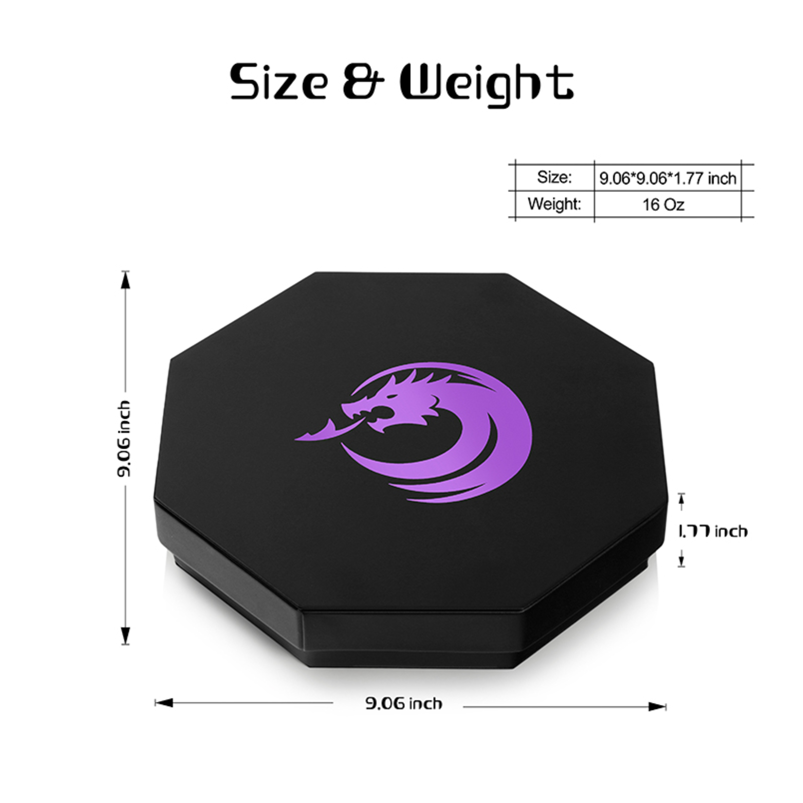 Dice Habit Dice Tray: Hardcase Octagon Black & Purple