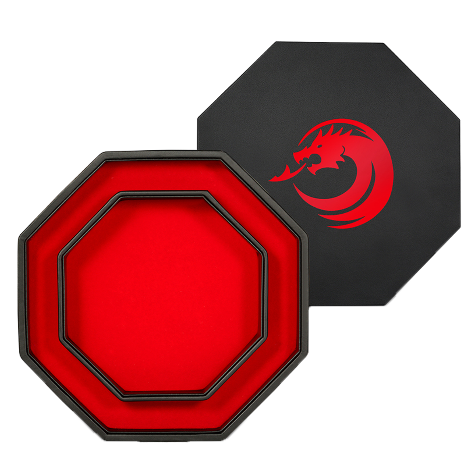 Dice Habit Dice Tray: Hardcase Octagon Black & Red