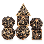 Dice Habit Dice: 7pc Hollow Dragon - Brass