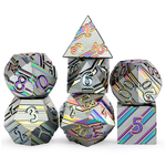 Dice Habit Dice: 7pc Metal Stripe Metallic Rainbow
