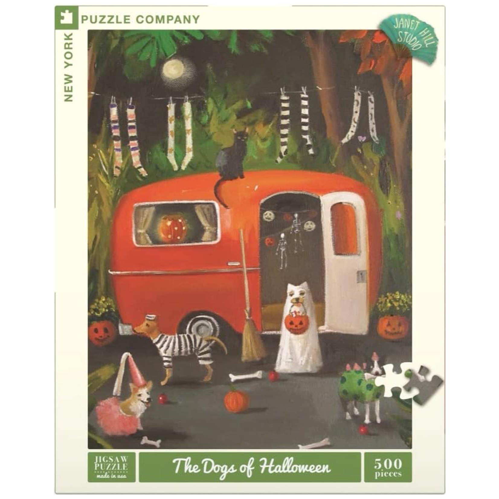 New York Puzzle Co Janet Hill: Dogs of Halloween 500pc