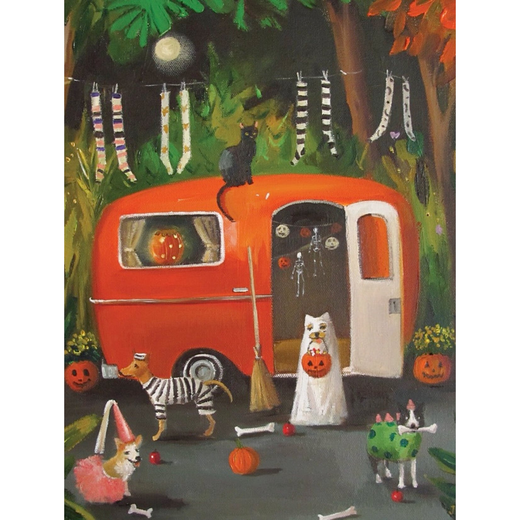 New York Puzzle Co Janet Hill: Dogs of Halloween 500pc
