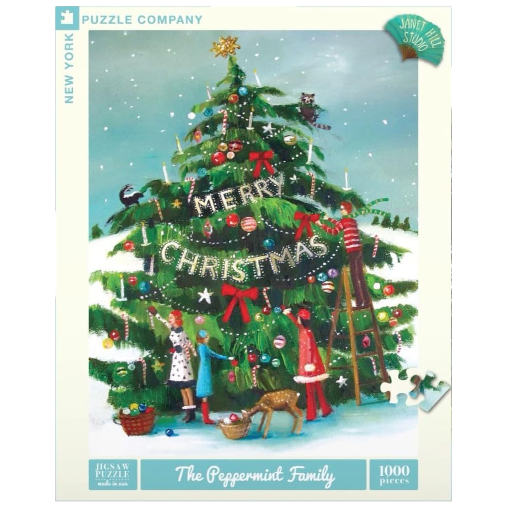 New York Puzzle Co Janet Hill: Peppermint Family 1000pc