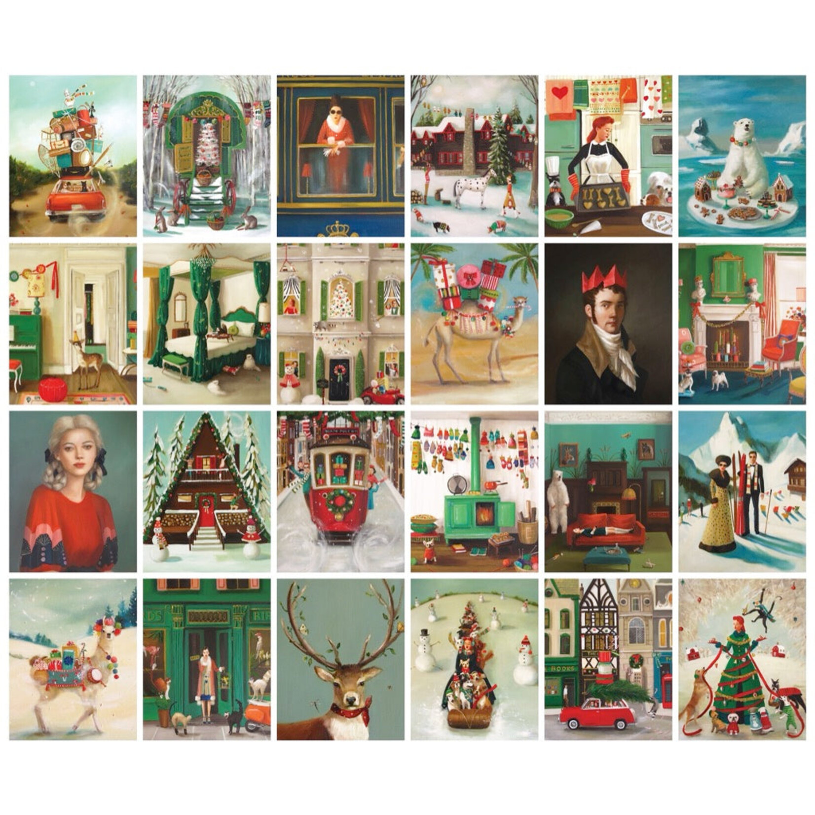 New York Puzzle Co Janet Hill: Advent Calendar  24 x 100pc