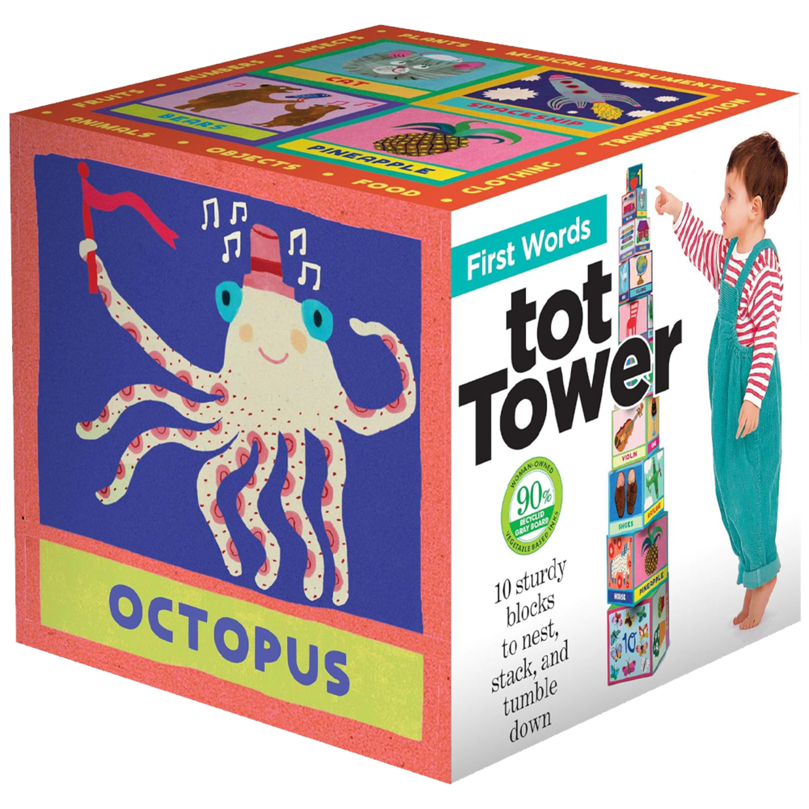 eeBoo First Words Tot Tower 10pc