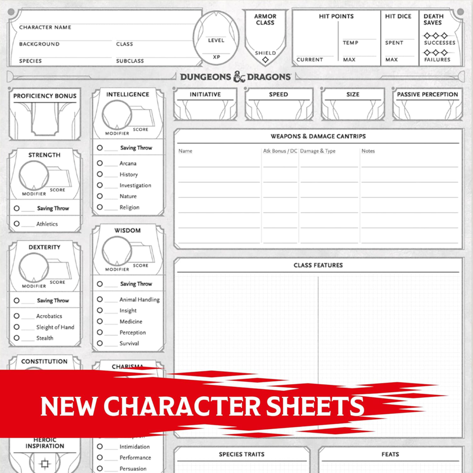 Wizards of the Coast D&D Character Sheets (2024)