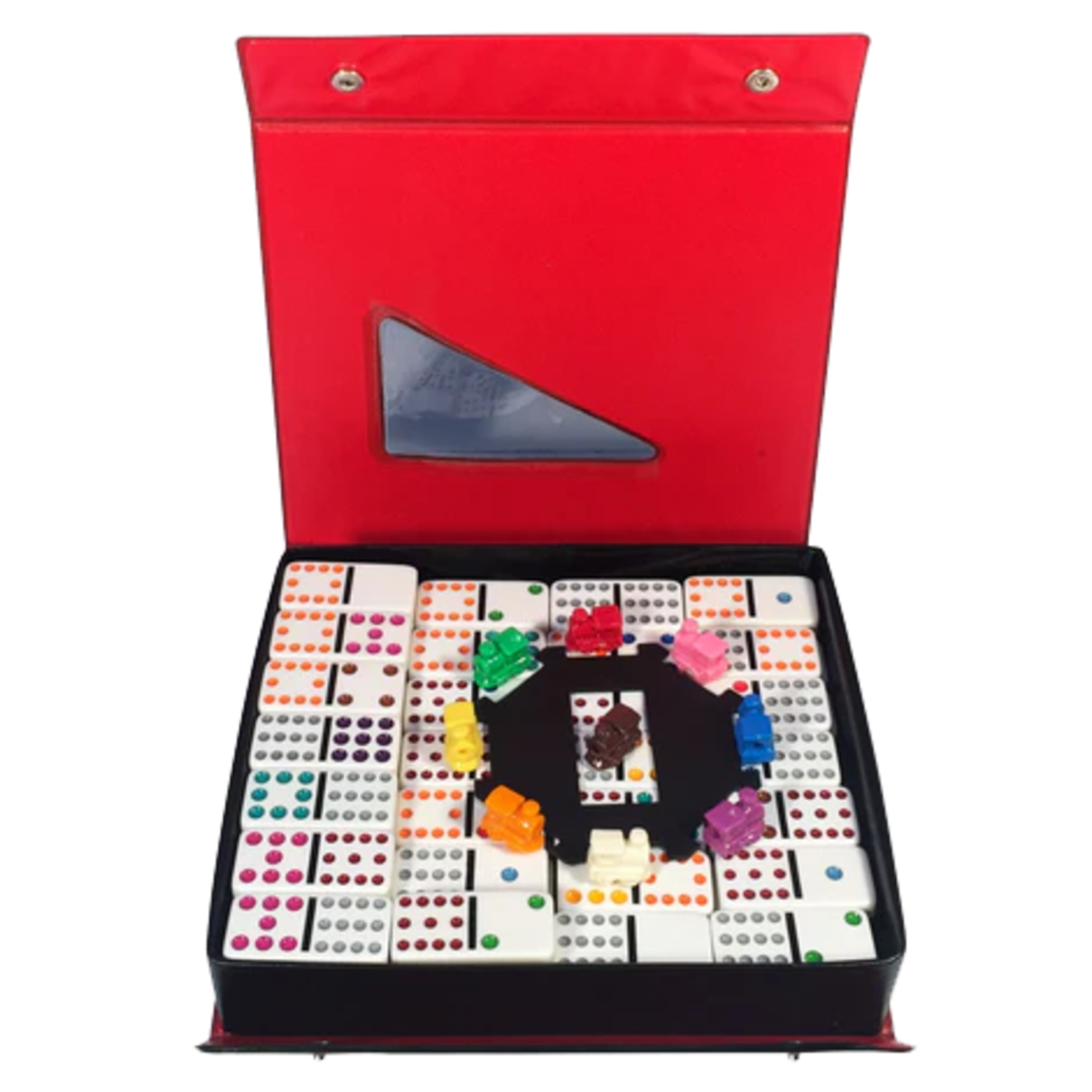 Wood Expressions DOMINOES: Mexican Train / Double 12 (Black Case)