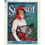 New York Puzzle Co Sunset: Snowshoeing 500pc