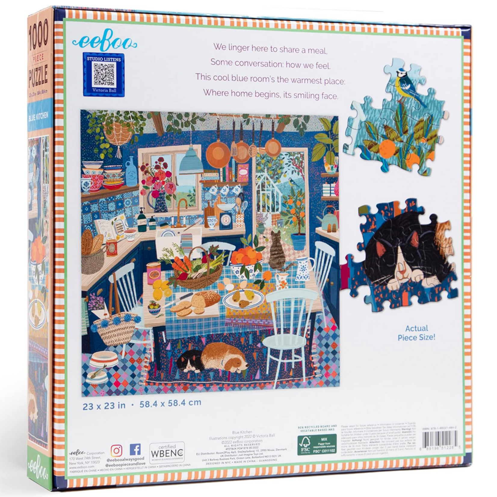 eeBoo Blue Kitchen 1000pc