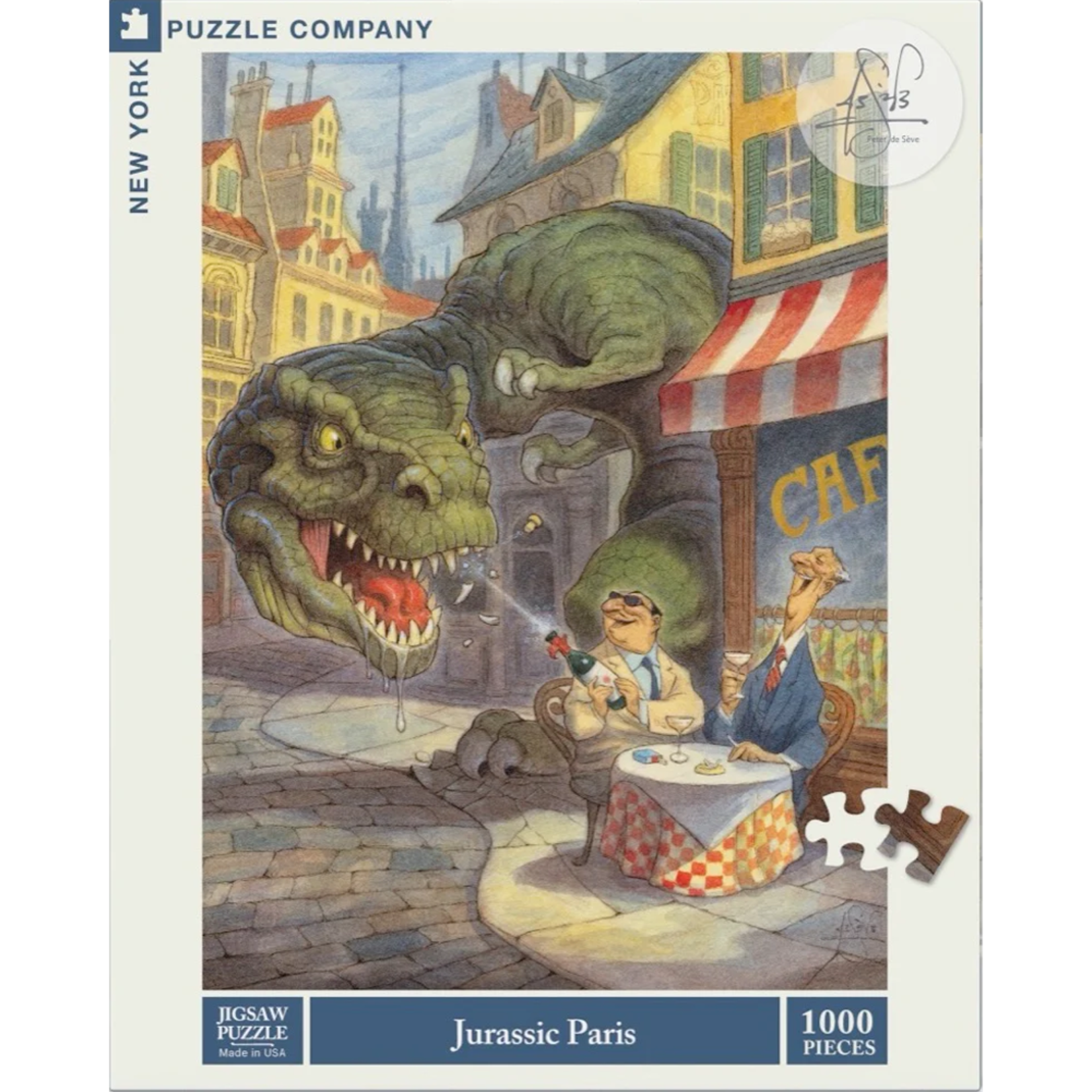 New York Puzzle Co Peter de Sève: Jurassic Paris 1000pc