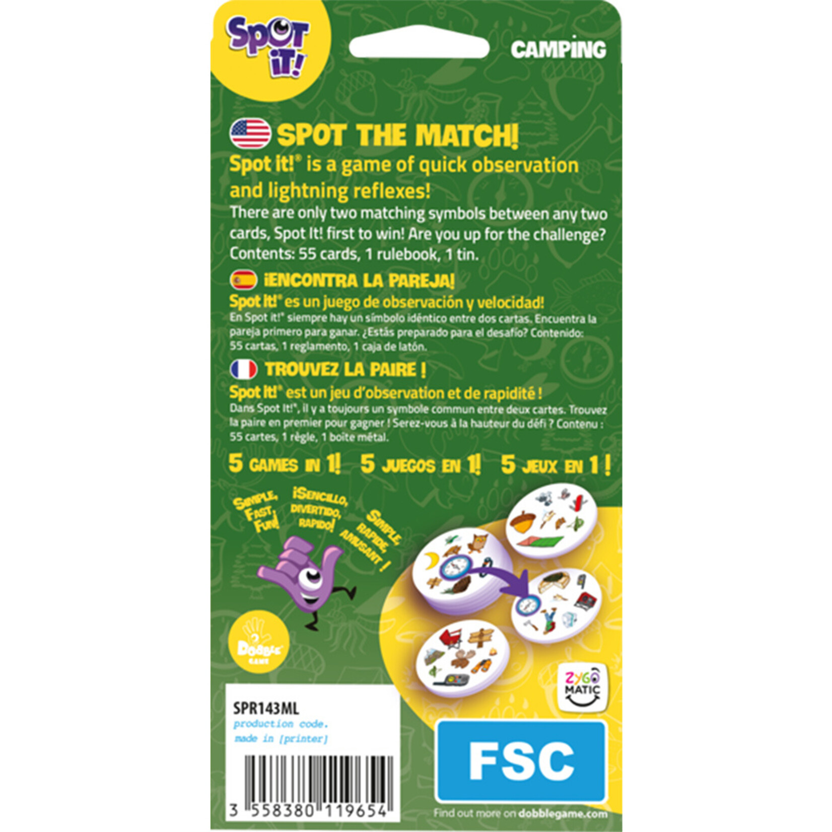 Zygomatic Spot It! Camping - Eco Tin